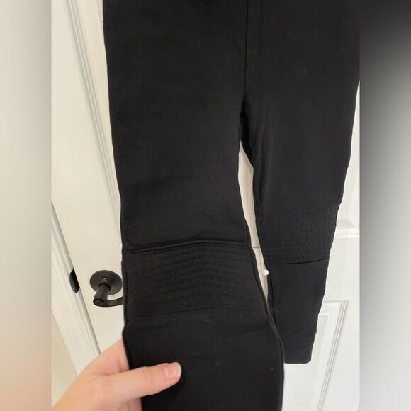 ZARA Basic Moto Zip Detail Ribbed Knee Exposed Elastic Waist Pant Women’s Size S - Picture 3 of 8